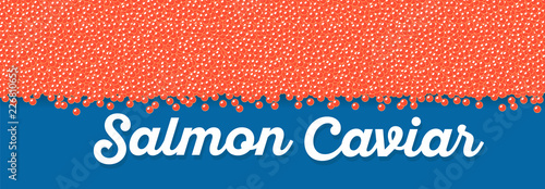Salmon caviar banner in cartoon style