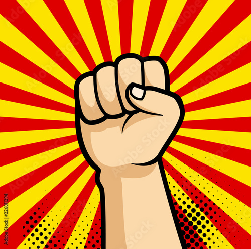 Fisticuff comic book pop art, vector illustration.