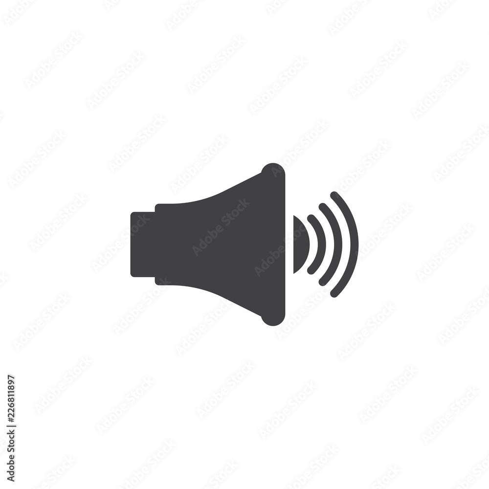 Sound notification vector icon. filled flat sign for mobile concept and web design. Speaker simple solid icon. Symbol, logo illustration. Pixel perfect vector graphics Sound notification vector icon. filled flat sign for mobile concept and web design. Speaker simple solid icon. Symbol, logo illustration. Pixel perfect vector graphics