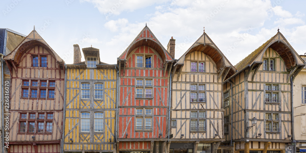 Fototapeta premium Medieval facades at Troyes, France