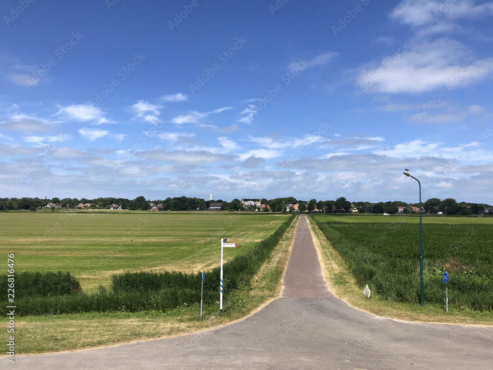 Road towards the old town on Schiermonnikoog Road towards the old town on Schiermonnikoog
