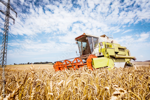 Combine harvesters Agricultural machinery. The machine for harvesting grain crops.