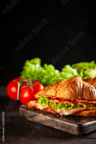 Classic BLT croissant sandwiches