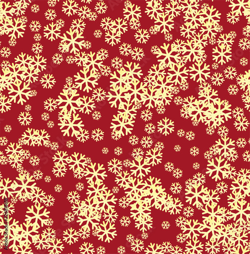 Winter red background with snowflakes. Vector Illustration.