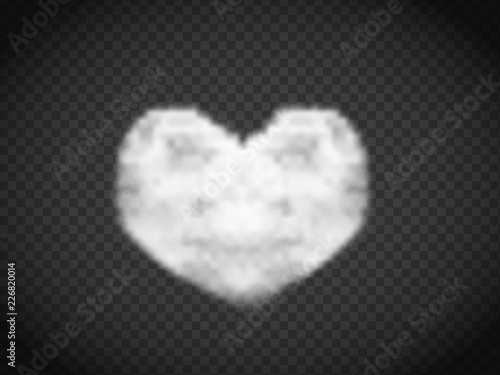 Realistic Shape of Hearth Cloud Vector Illustration on Transparent Background