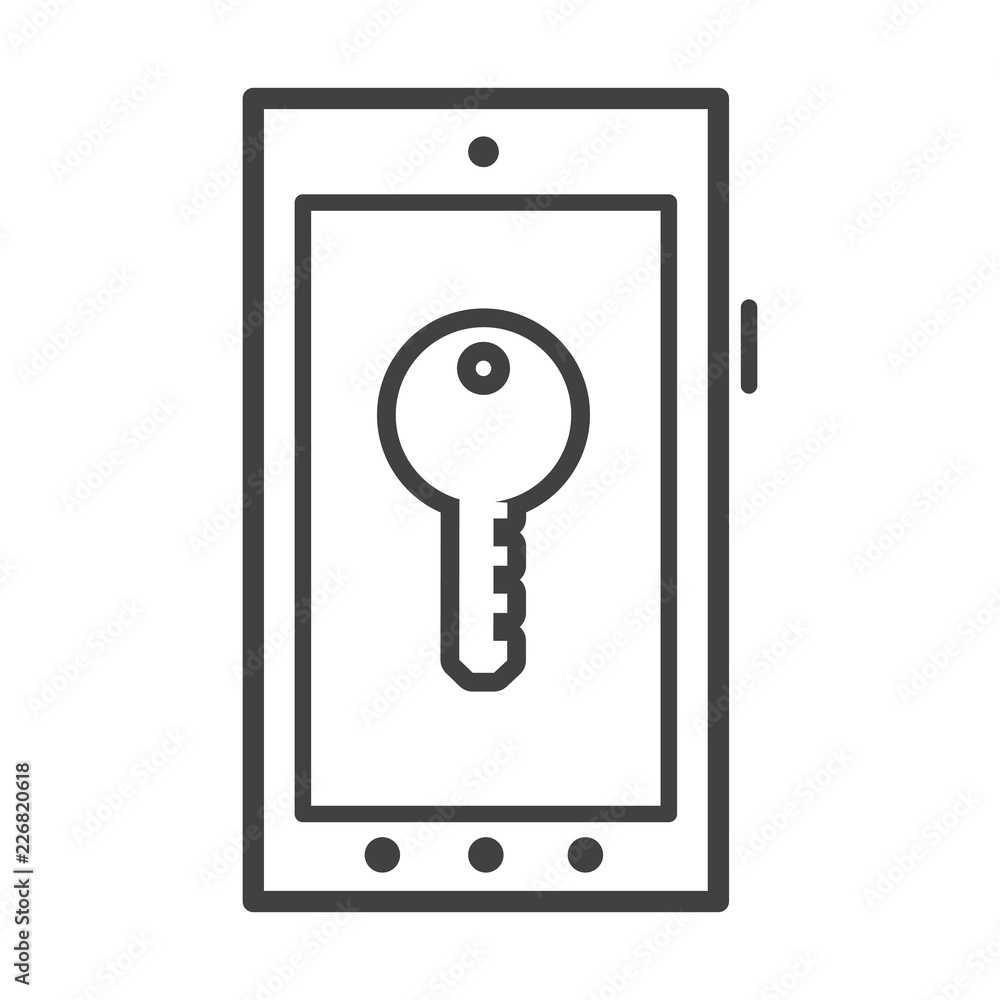 Smartphone locked symbol Smartphone locked symbol