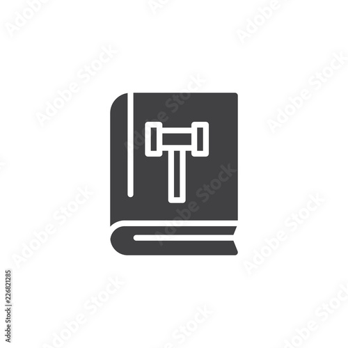 Law book vector icon. filled flat sign for mobile concept and web design. Code of conduct simple solid icon. Symbol, logo illustration. Pixel perfect vector graphics