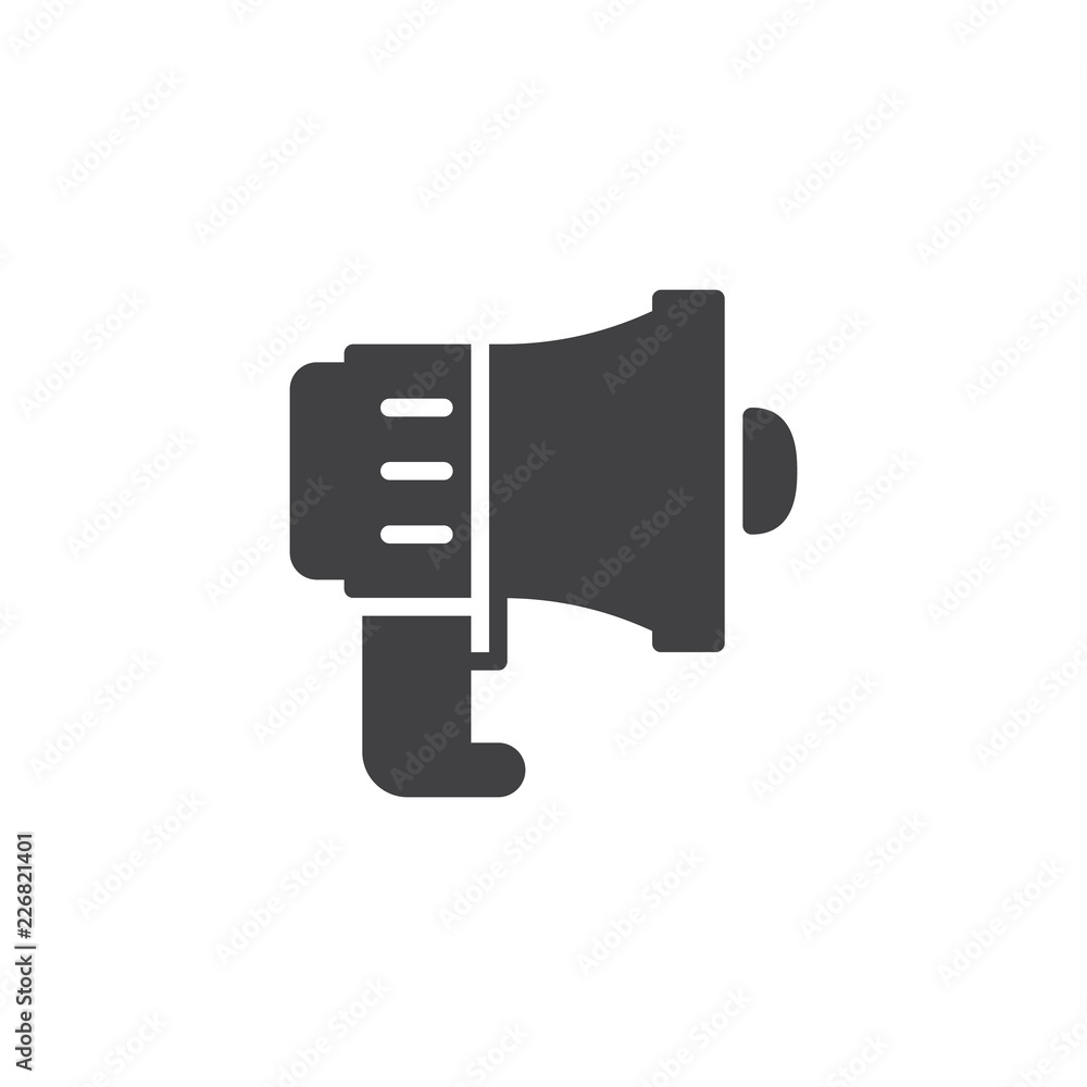 Megaphone vector icon. filled flat sign for mobile concept and web design. Communications solid icon. Announcement symbol, logo illustration. Pixel perfect vector graphics Megaphone vector icon. filled flat sign for mobile concept and web design. Communications solid icon. Announcement symbol, logo illustration. Pixel perfect vector graphics