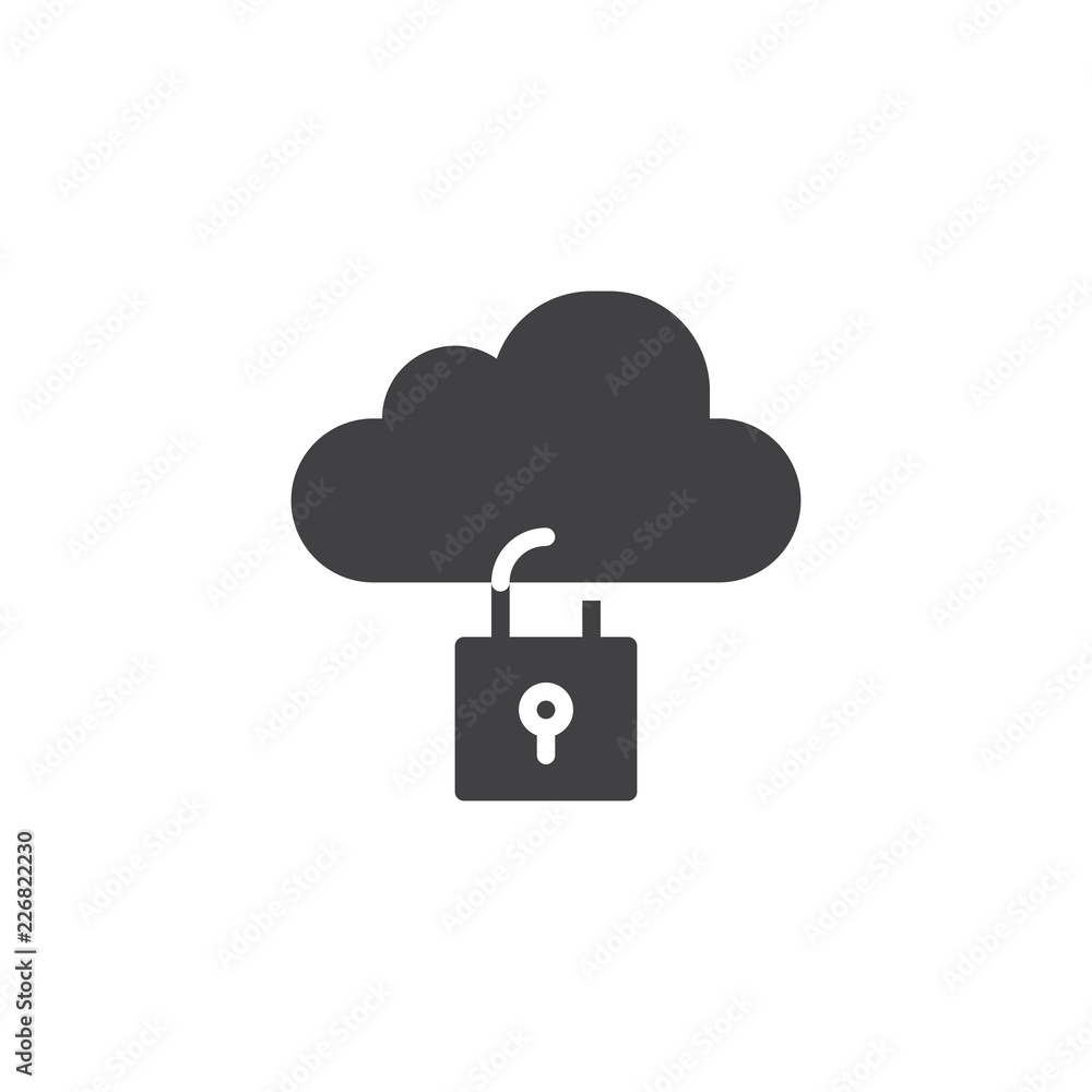 Cloud lock vector icon. filled flat sign for mobile concept and web design. Cloud with padlock simple solid icon. Symbol, logo illustration. Pixel perfect vector graphics Cloud lock vector icon. filled flat sign for mobile concept and web design. Cloud with padlock simple solid icon. Symbol, logo illustration. Pixel perfect vector graphics