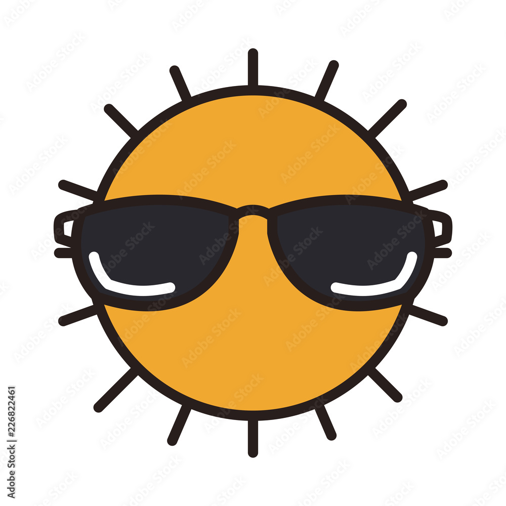 Obraz premium Sun with sunglasses