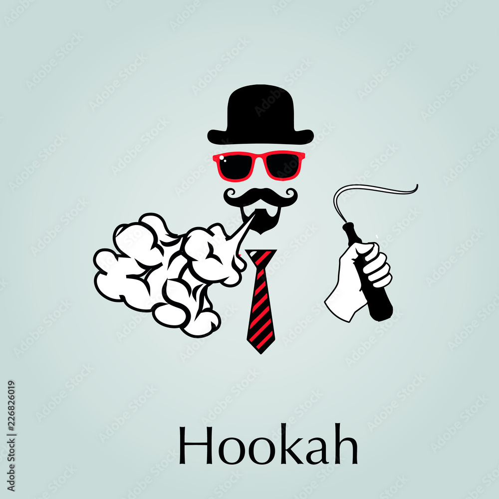 hookah, logo outlines of men