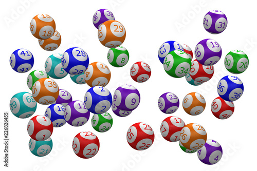 Color lotto ball. 3D rendering.