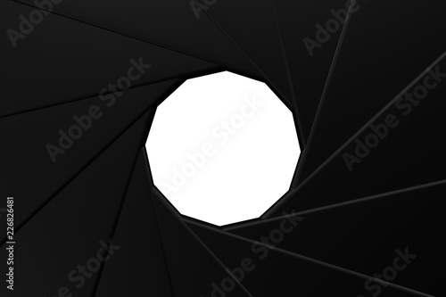 Concept: Camera Aperture. 3D rendering.