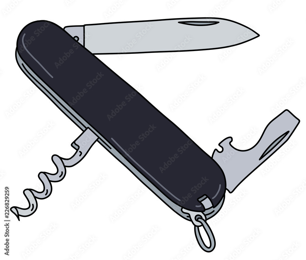 The black swiss army pocket knife