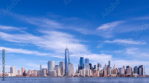 Jersey City cityscape. Scenic view to New York