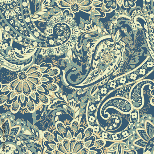 Paisley floral seamless pattern