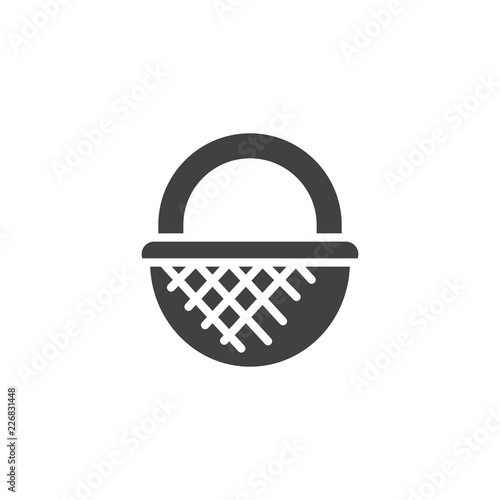 Wicker basket vector icon. filled flat sign for mobile concept and web design. Straw basket simple solid icon. Symbol, logo illustration. Pixel perfect vector graphics