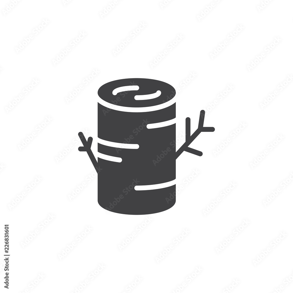 Tree stump vector icon. filled flat sign for mobile concept and web design. Log simple solid icon. Wood symbol, logo illustration. Pixel perfect vector graphics Tree stump vector icon. filled flat sign for mobile concept and web design. Log simple solid icon. Wood symbol, logo illustration. Pixel perfect vector graphics
