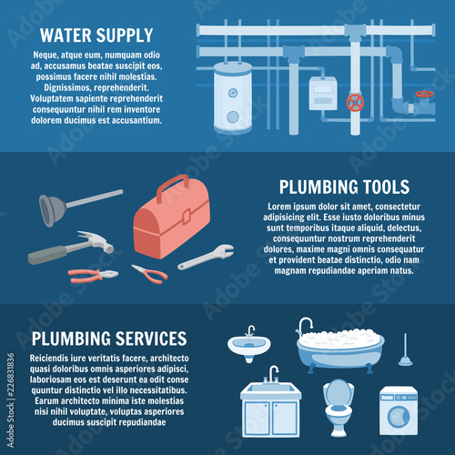 Plumbing Service Set. Vector Illustration