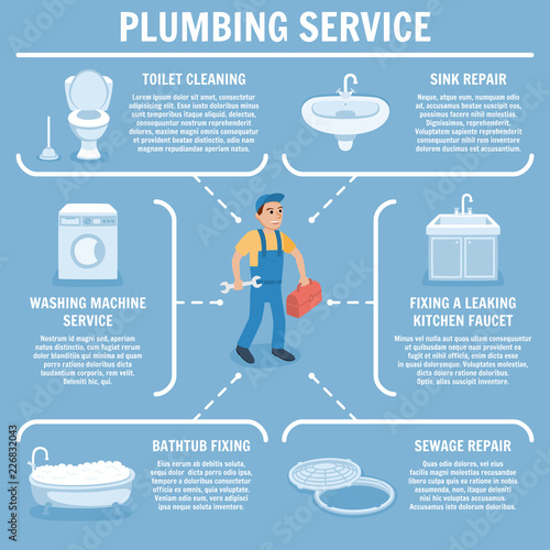 Plumbing Service Set. Vector Illustration