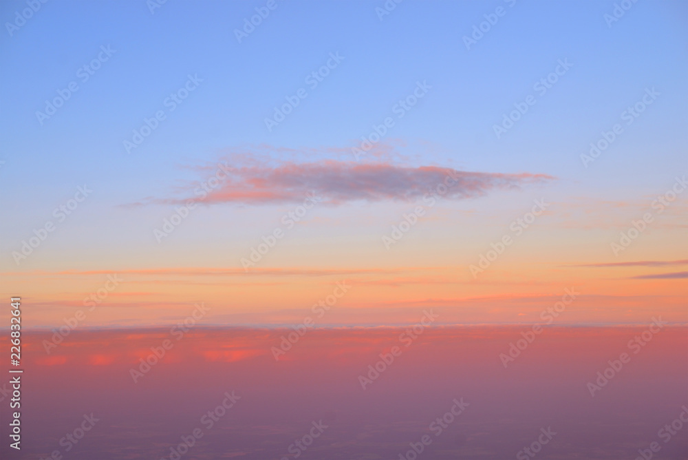 Beautiful sky as twilight times. Pink sky above the clouds
