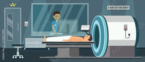 X Ray of Boby. Vector Flat Illustration