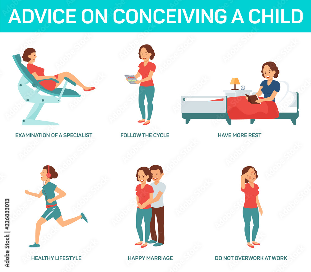 Advice on Conceiving a Child. Vector Illustration. Advice on Conceiving a Child. Vector Illustration.