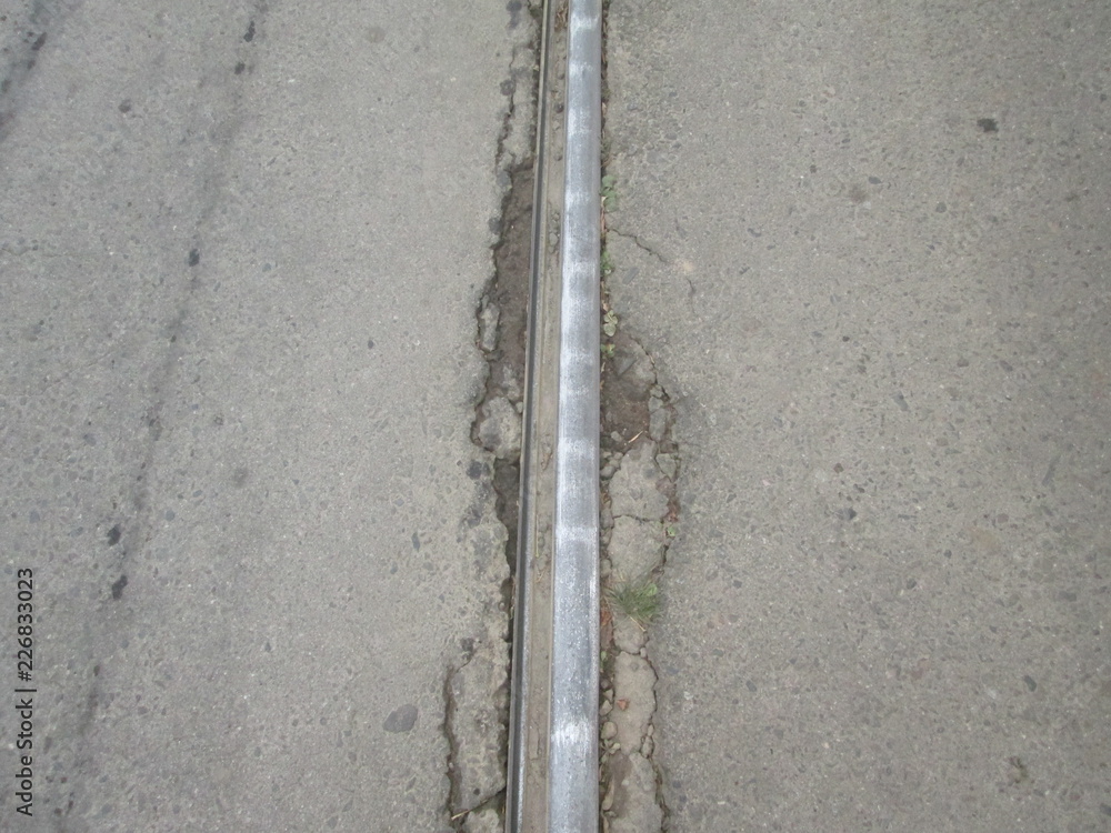 Fototapeta premium rails texture road asphalt