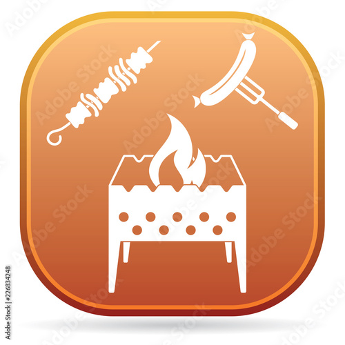 Brazier, kebab and sausage icon