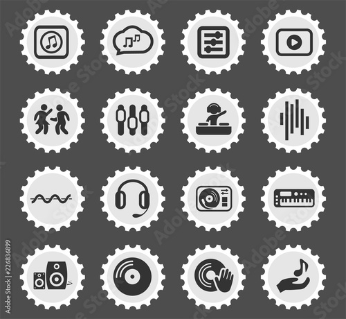 electro music icon set