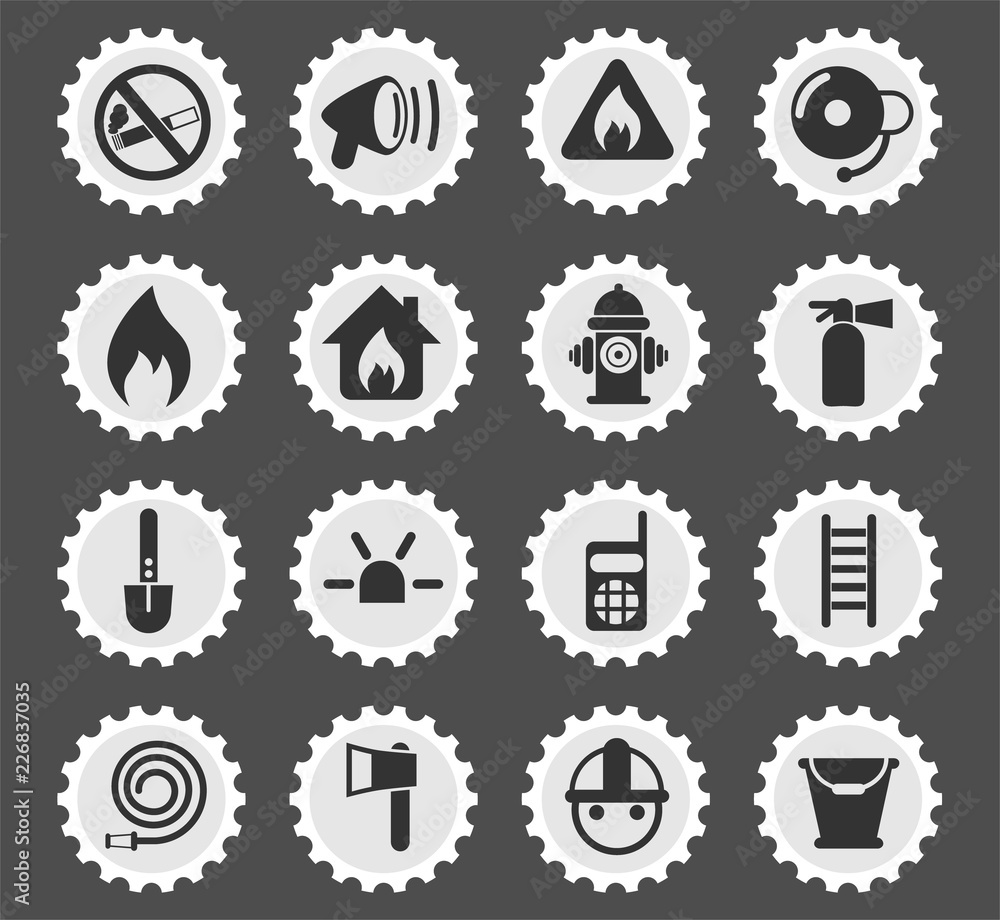 fire brigade icon set fire brigade icon set