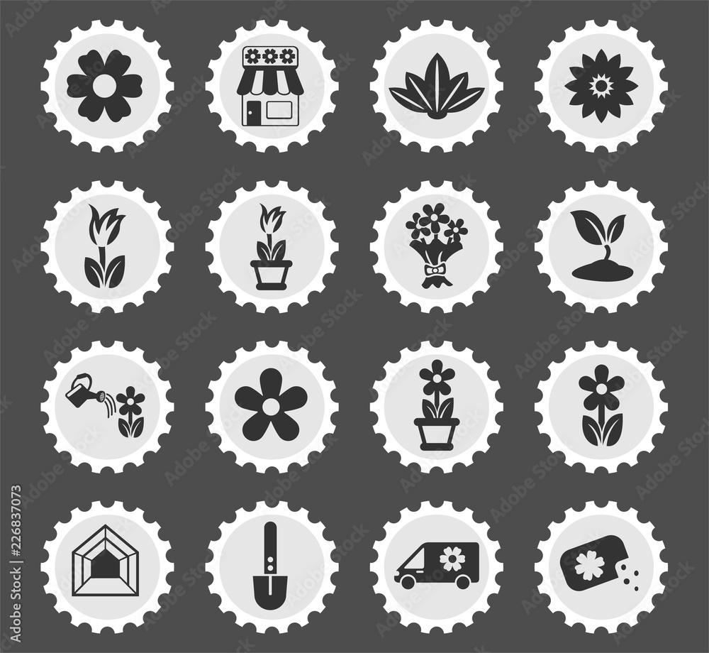 flowers icon set flowers icon set