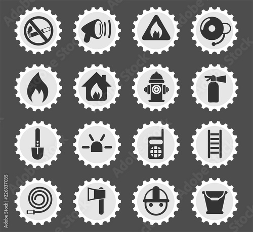 fire brigade icon set