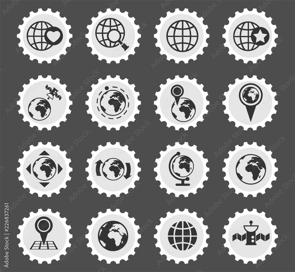 globes icon set globes icon set