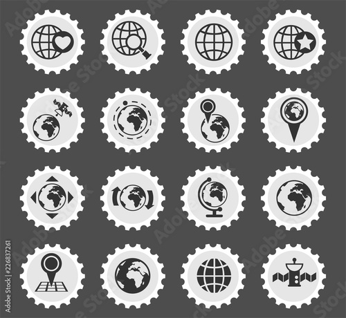 globes icon set