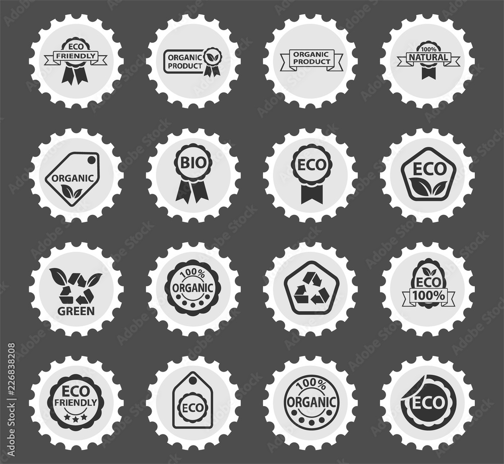 eco label icon set eco label icon set