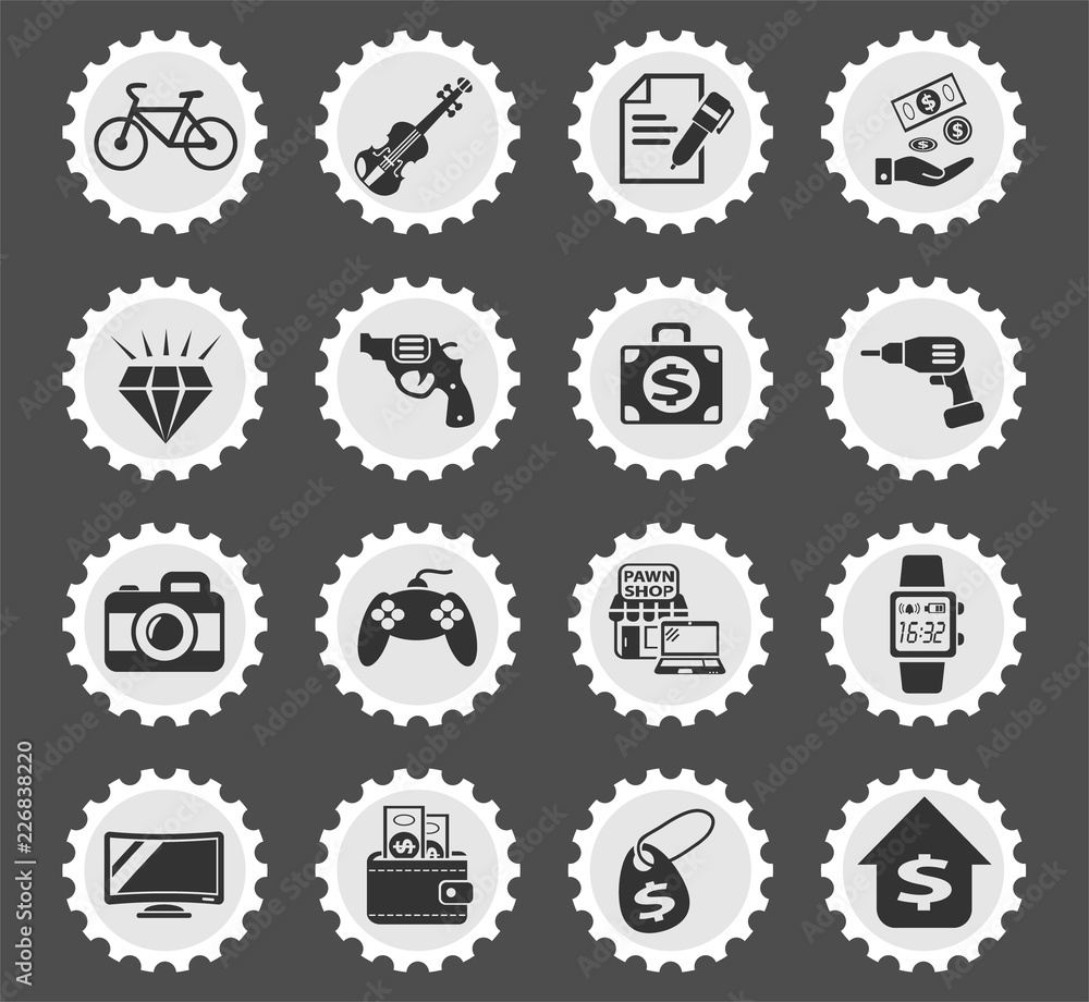pawn shop icon set pawn shop icon set