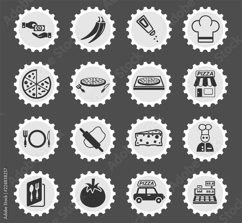 pizzeria icon set