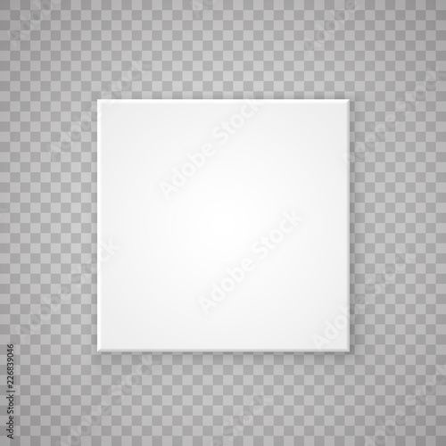 Open paper Square box on a transparent background. Vector illustration