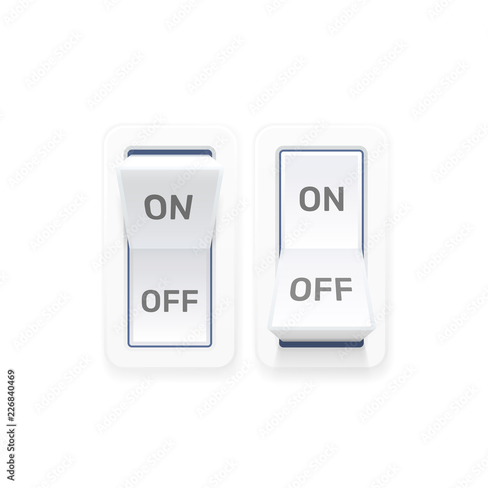 On off switch button ui isolated white background. Vector illustration ...