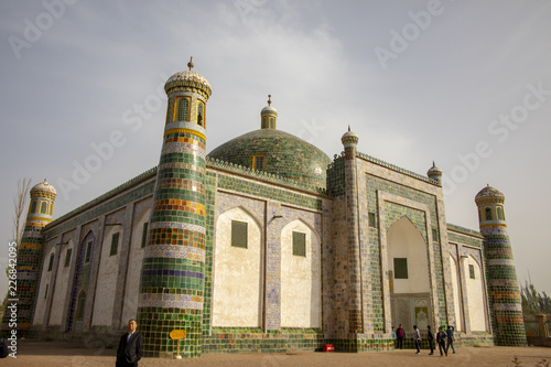 Chinese tourists at the Mausoleum of Apak Khoja, Kashgar, China photo