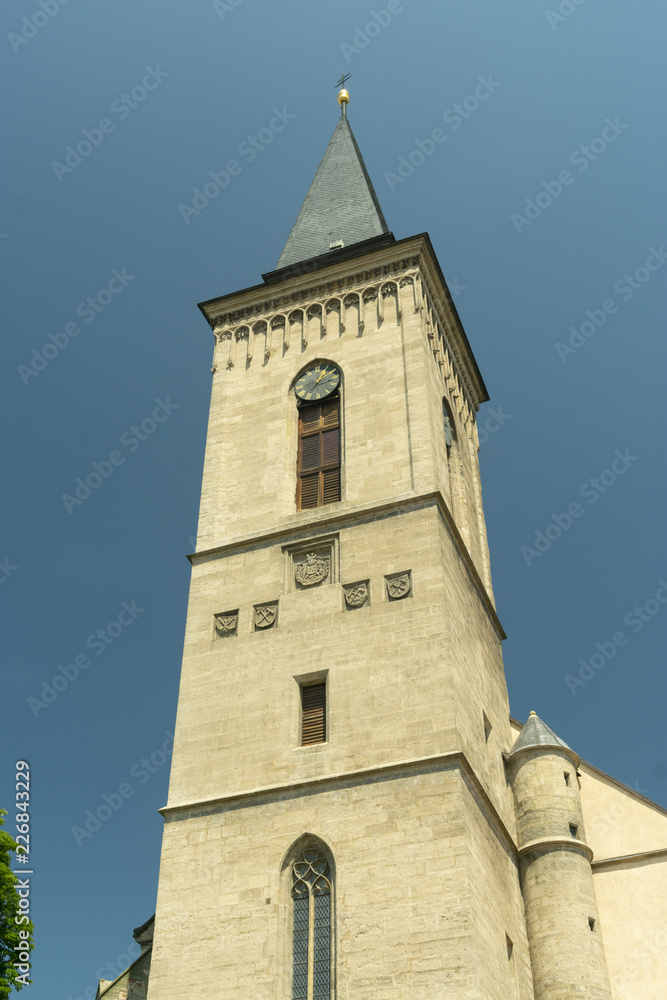 Kutna Hora, Czech Republic clock tower Catholic church of the Virgin Mary on the Name