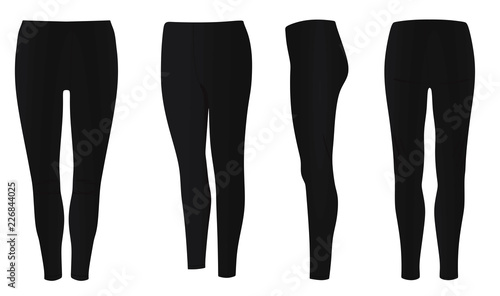Women black pants. vector illustration  photo