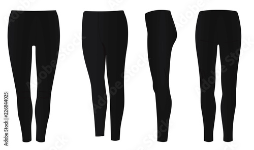 Women black pants. vector illustration 