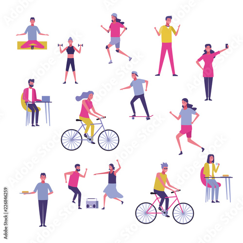 set of people exercising and having fun