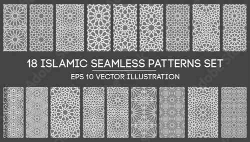 Islamic ornament vector , persian motiff . 3d ramadan islamic round pattern elements . Geometric circular ornamental arabic symbol vector EPS 10 photo