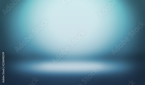 Color background illuminated by the lamps. Template mock up for display or montage of product, Dark blue background empty room studios