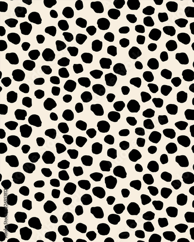 Seamless patterns with black dots photo