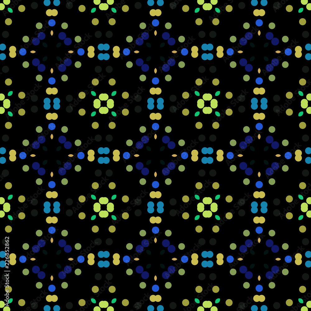 Seamless abstract pattern background with a variety of colored circles. Seamless abstract pattern background with a variety of colored circles.
