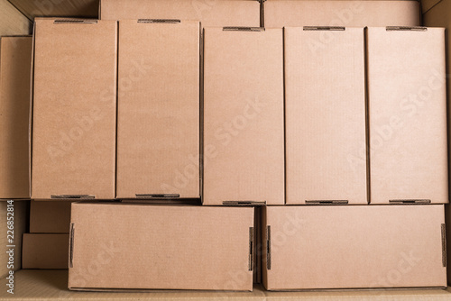 Lof of cardboard boxes in the warehouse